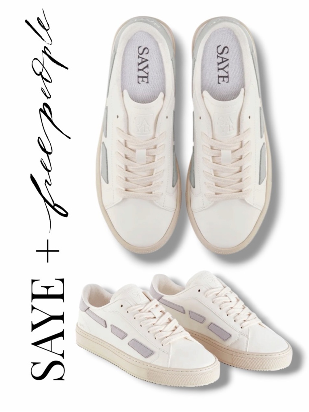 SAYE MODELO 89 Cream & Light Gray Sneakers in the Size US 9-9.5/EU 40